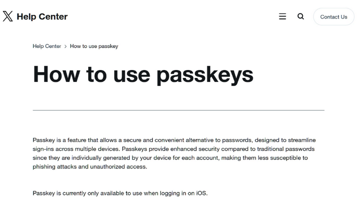 布拖苹果维修店铺分享iOS用户如何通过通行密钥(Passkey)登录 