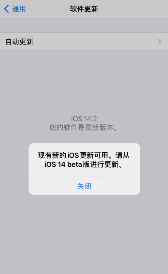 布拖苹果手机维修分享iOS 14.2 反复出现更新提示，需等待苹果修复 